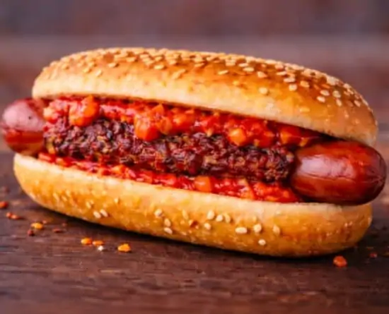 Big SMASH Dog con pan dorado, salchicha y Salsa SMASH